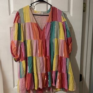 Vibrant Patchwork Women's Tunic